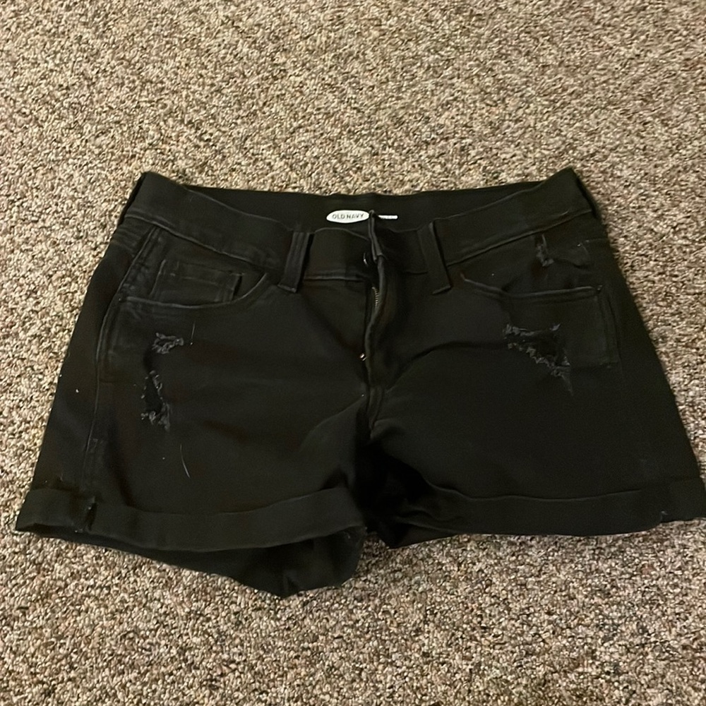 black jean shorts